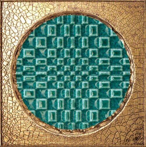 citta di faenza decoro oro geo verde wall tile